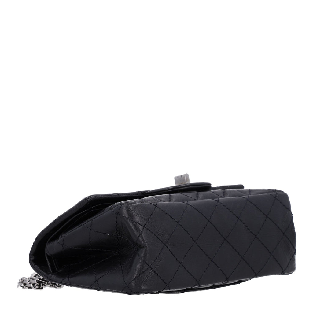 Aged Calfskin Quilted 2.55 Reissue Mini Flap Black