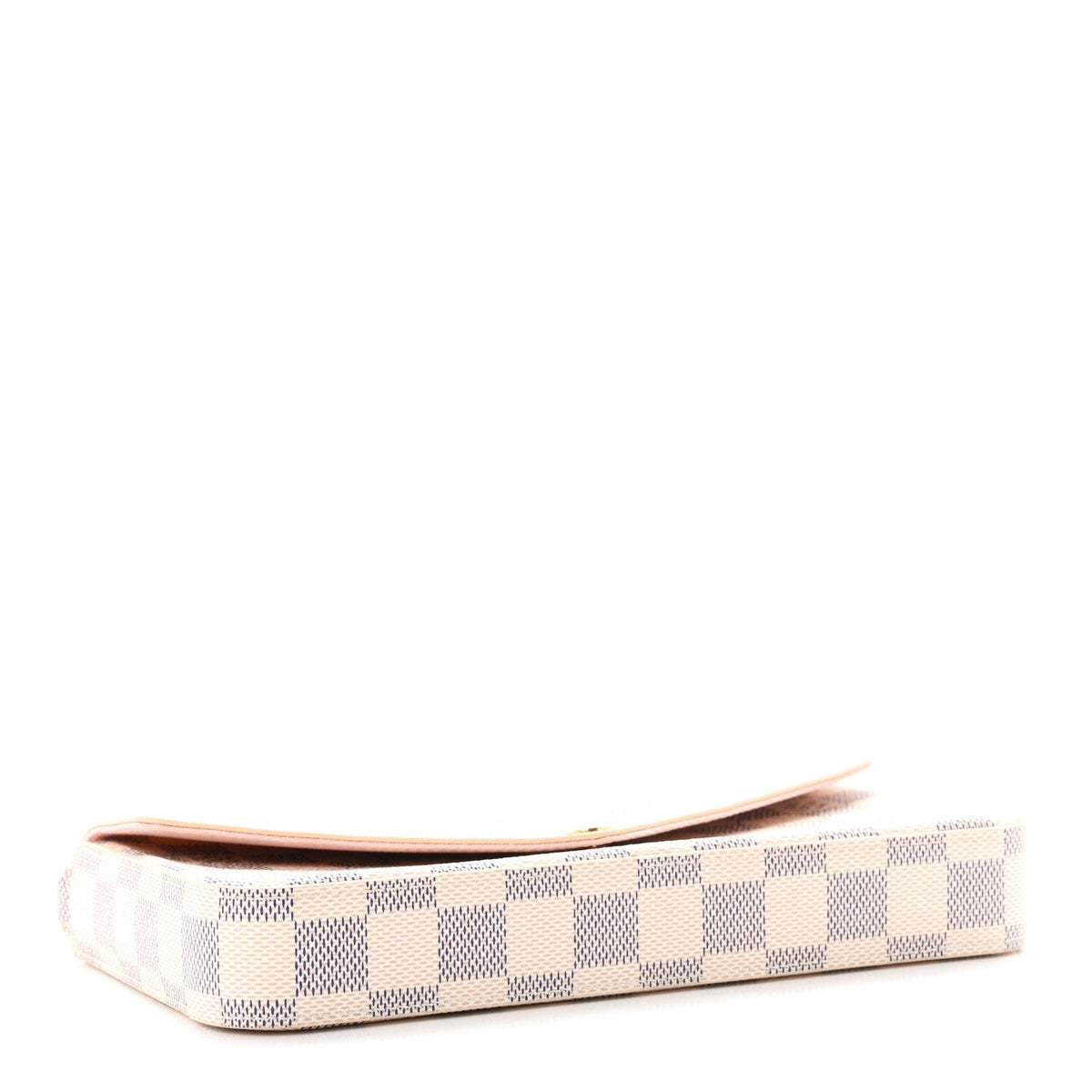 Damier Azur Pochette Felicie Chain Wallet Rose Ballerine