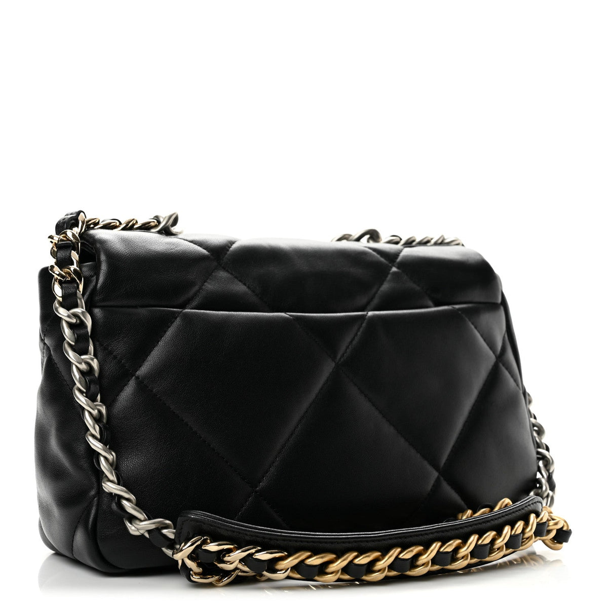 Lambskin Quilted Medium Chanel 19 Flap Black