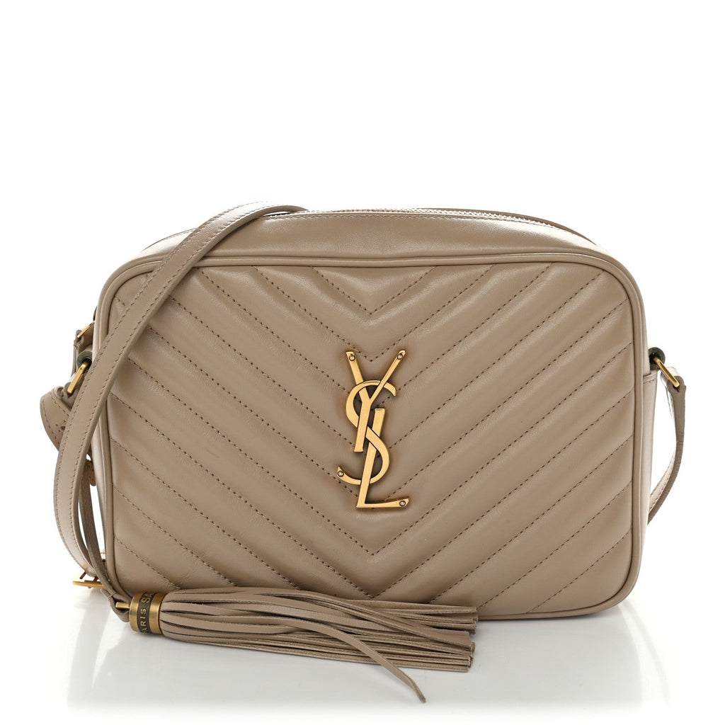 Calfskin Matelasse Monogram Lou Camera Bag Dark Beige