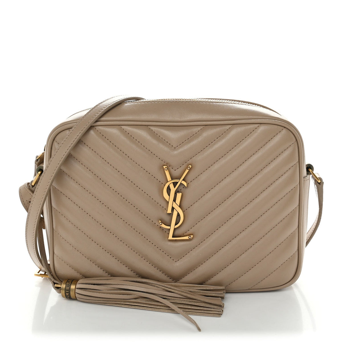Calfskin Matelasse Monogram Lou Camera Bag Dark Beige