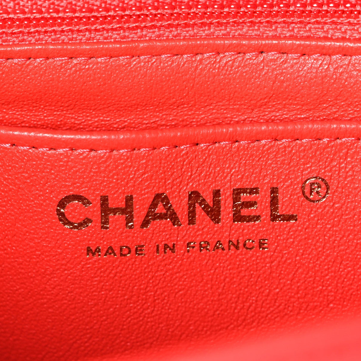 Lambskin Quilted Mini Rectangular Flap Red