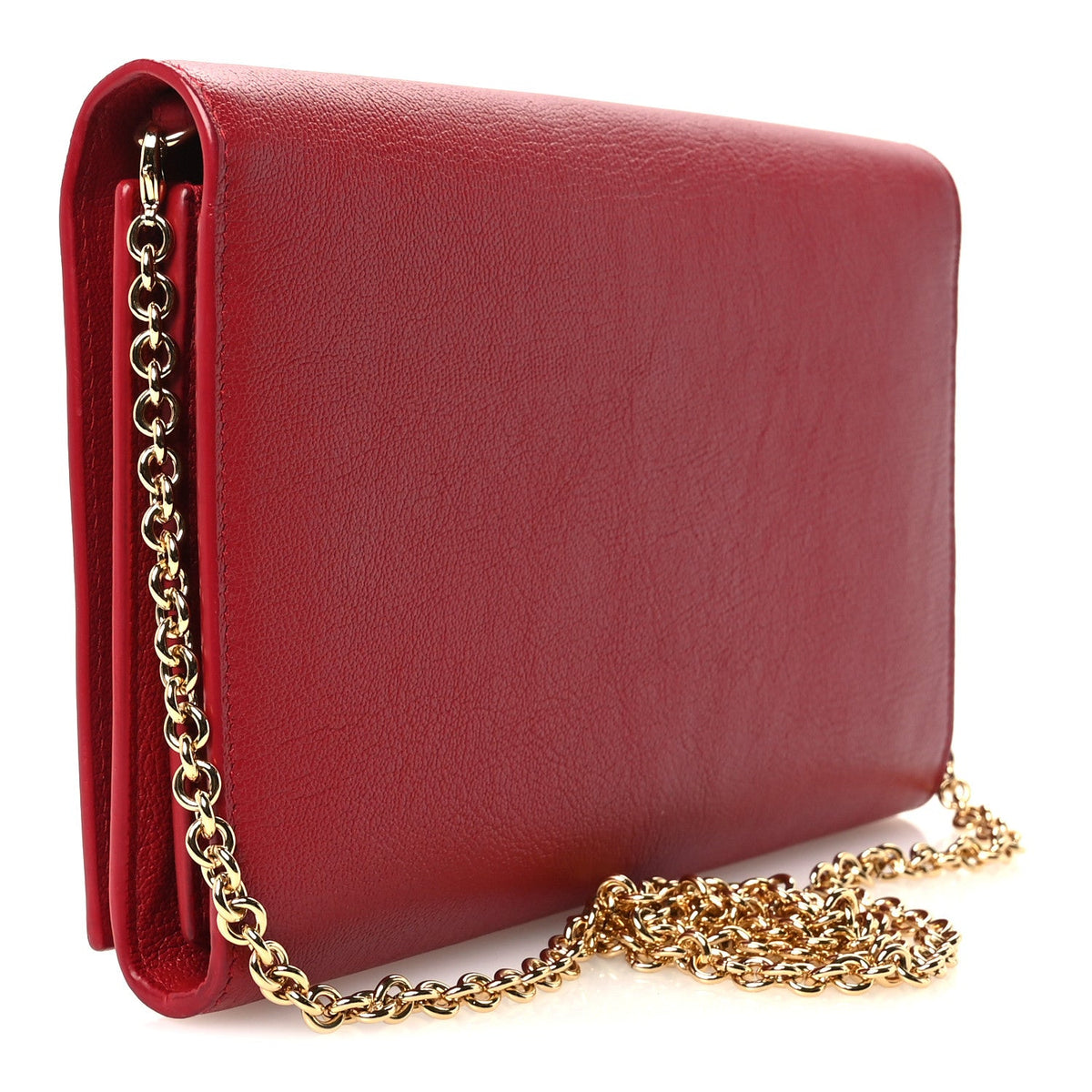Calfskin Belle de Jour Chain Clutch Rouge Orient