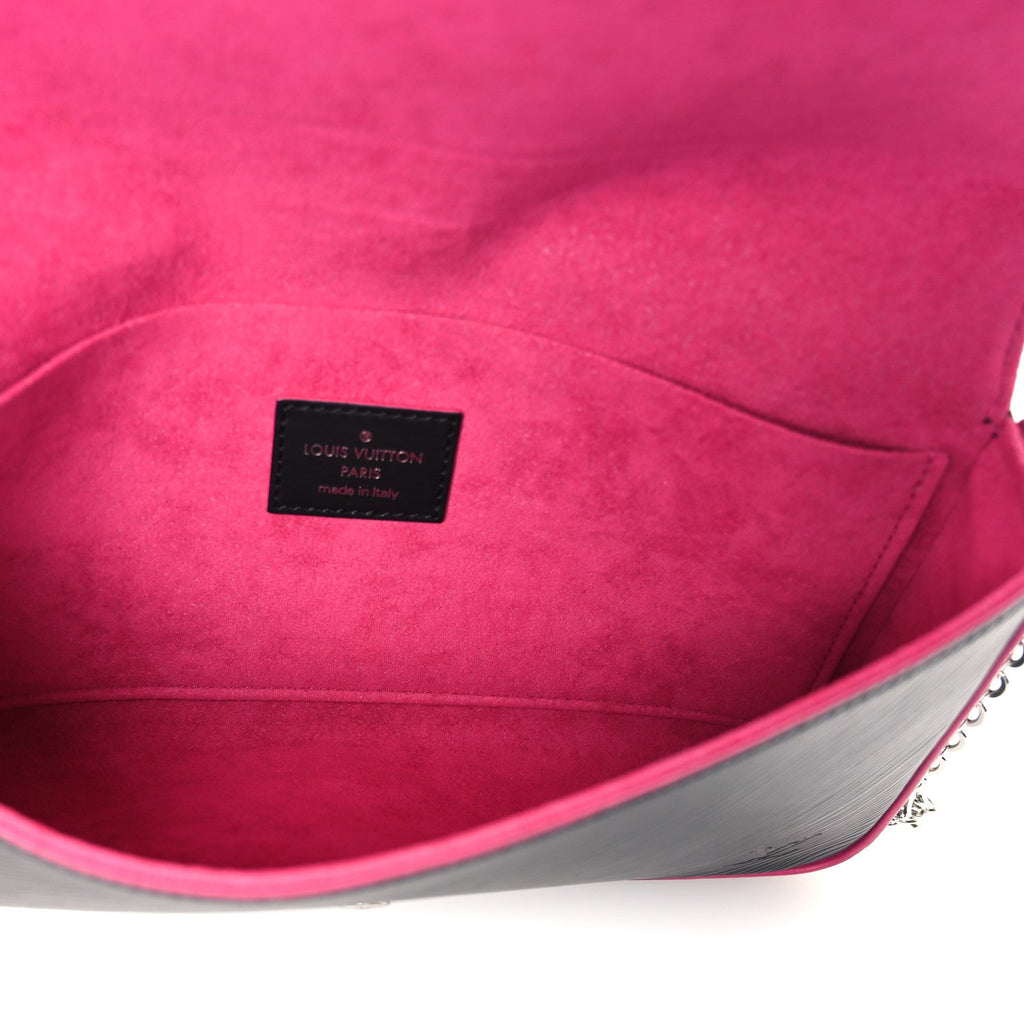 Epi Pochette Felicie Black Hot Pink