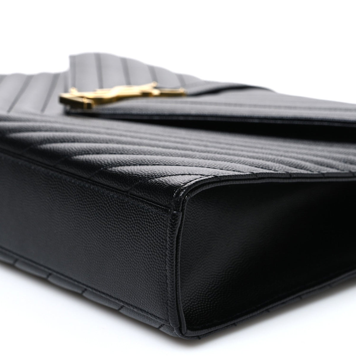 Grain De Poudre Matelasse Chevron Large Monogram Satchel Black