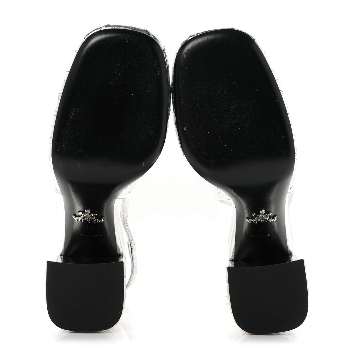 Spazzolato Triangle Logo Slingback 90mm Pumps 37 Argento