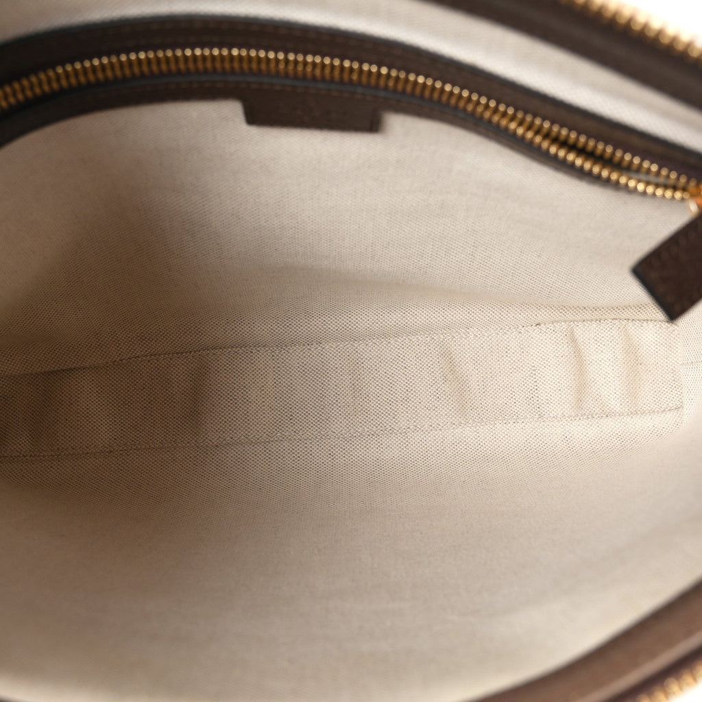Monogram Jumbo GG Textured Dollar Calfskin Web Wristlet Messenger Bag Camel Ebony New Acero
