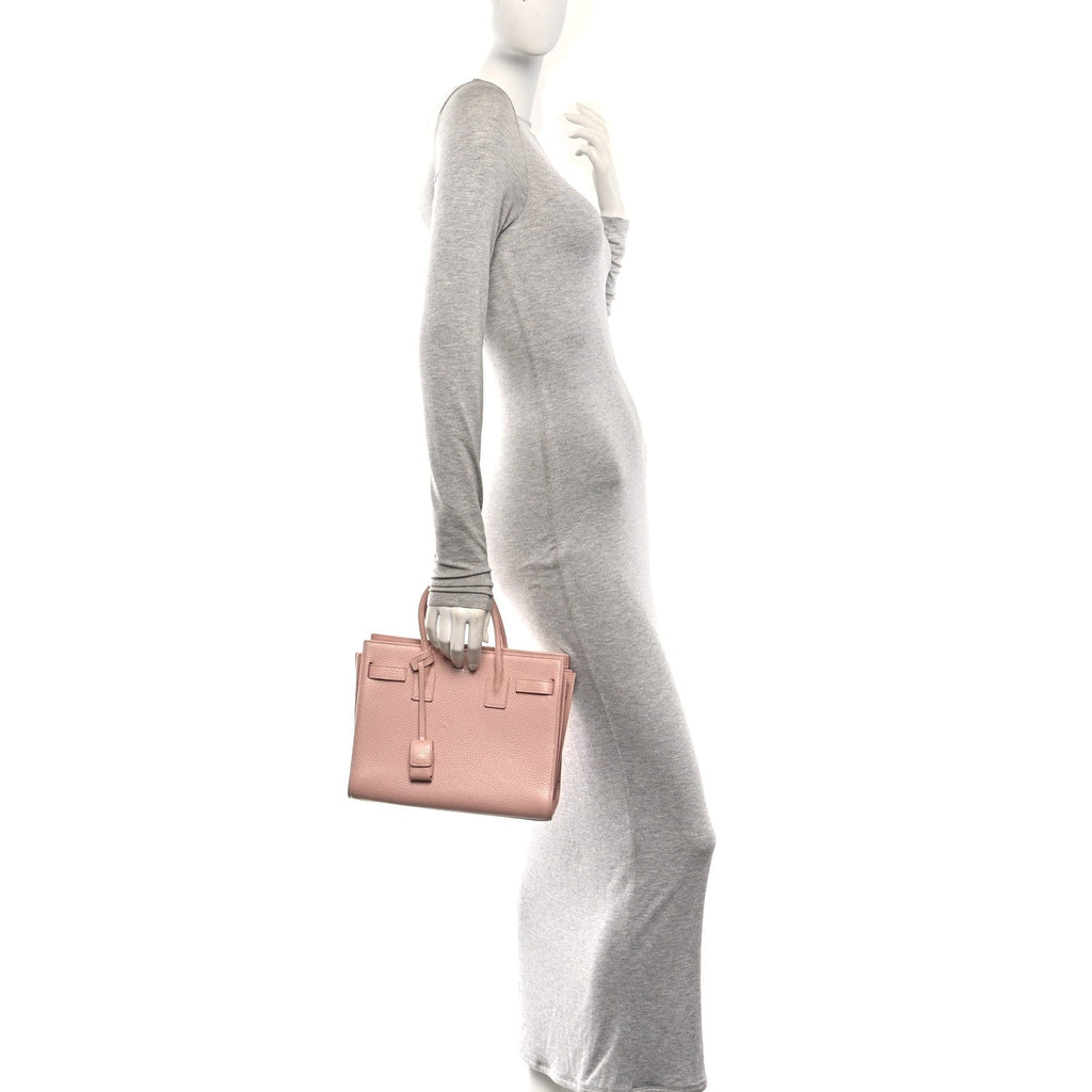 Grained Calfskin Baby Sac De Jour Antique Rose
