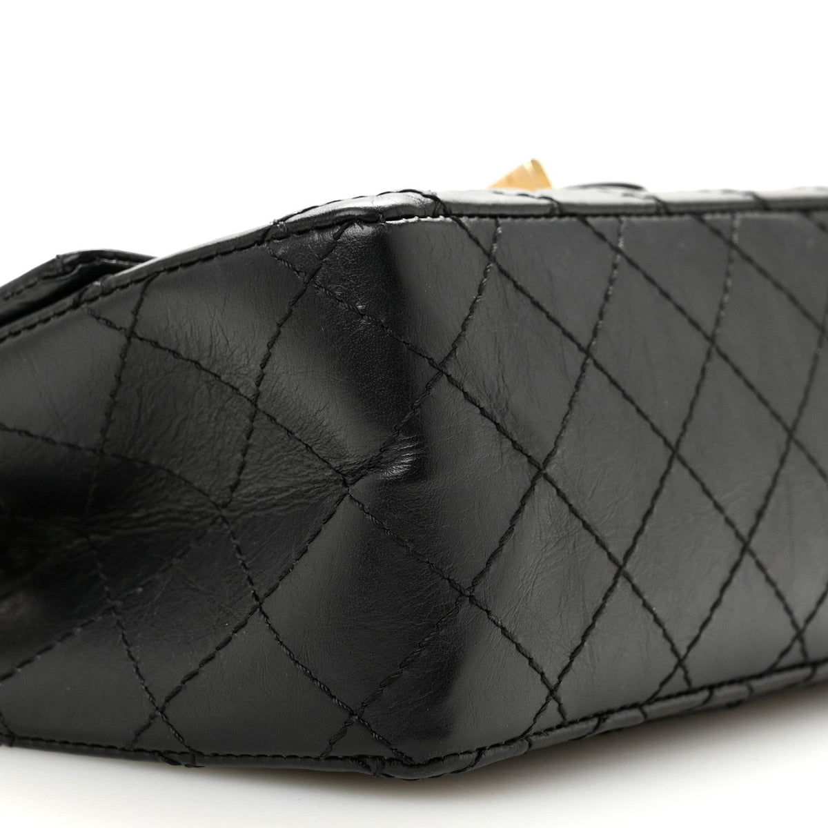 Aged Calfskin Quilted 2.55 Reissue Mini Flap Black