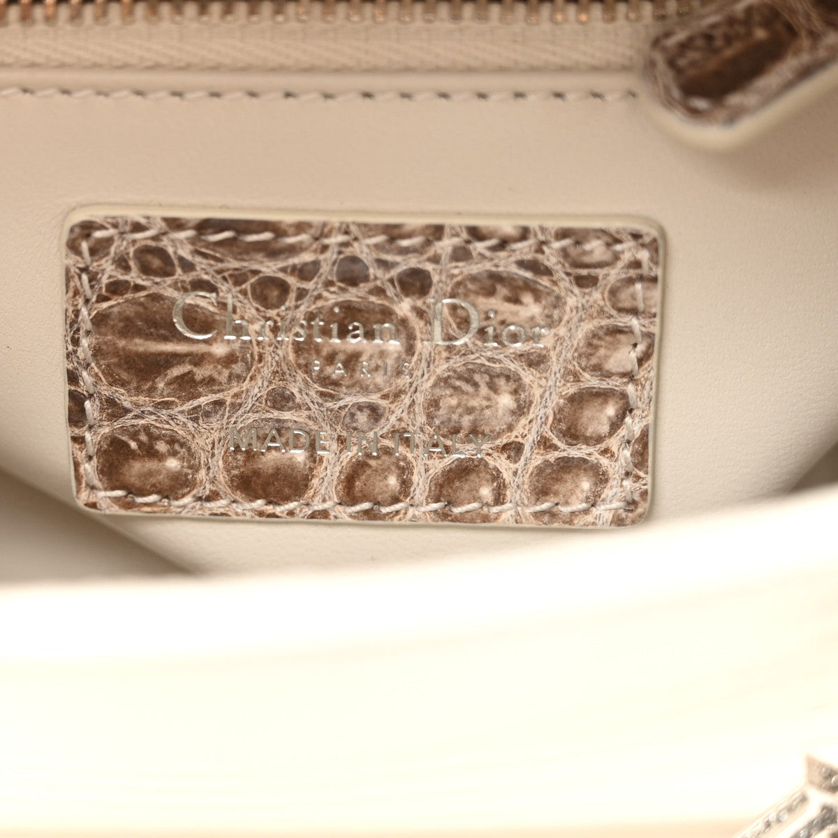 Niloticus Crocodile Himalaya Crystal Mini Lady Dior Latte