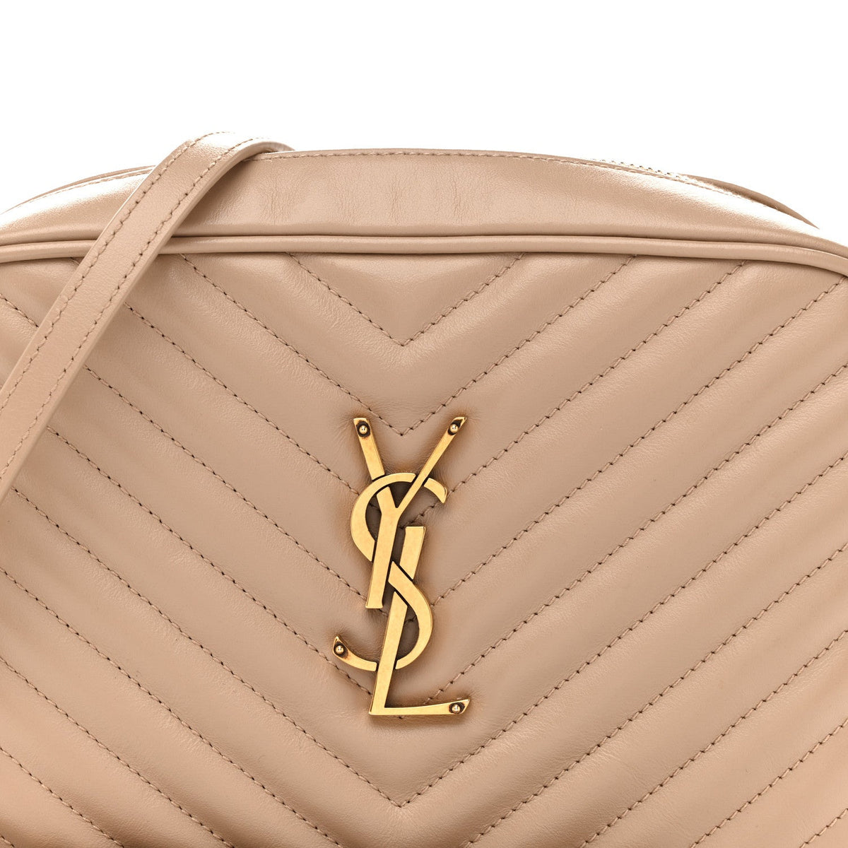 Calfskin Matelasse Monogram Lou Camera Bag Dark Beige
