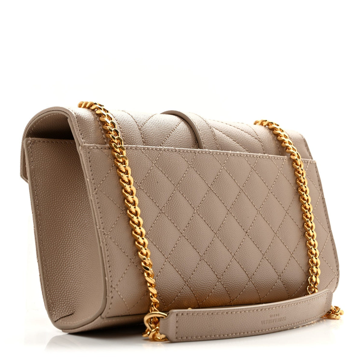 Grain De Poudre Textured Mixed Matelasse Triquilt Small Monogram Satchel Dark Beige