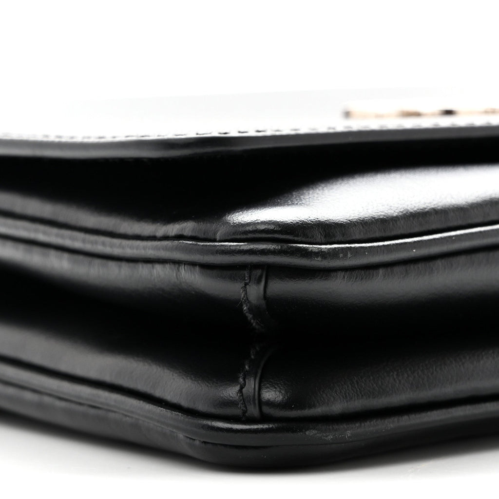 Saffiano Soft Calf Chain Crossbody Bag Black