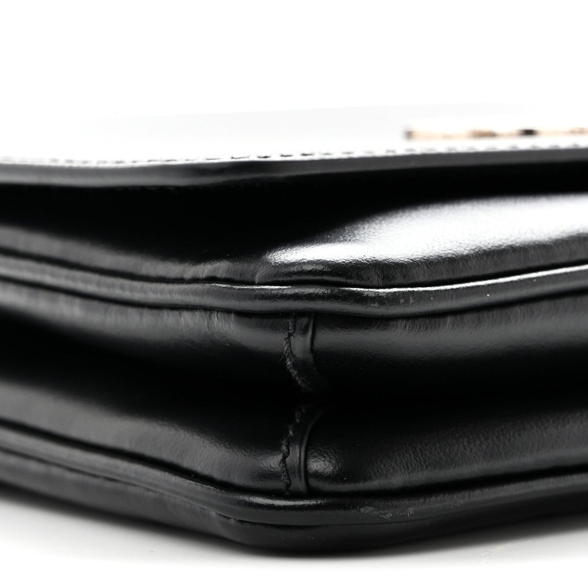 Saffiano Soft Calf Chain Crossbody Bag Black
