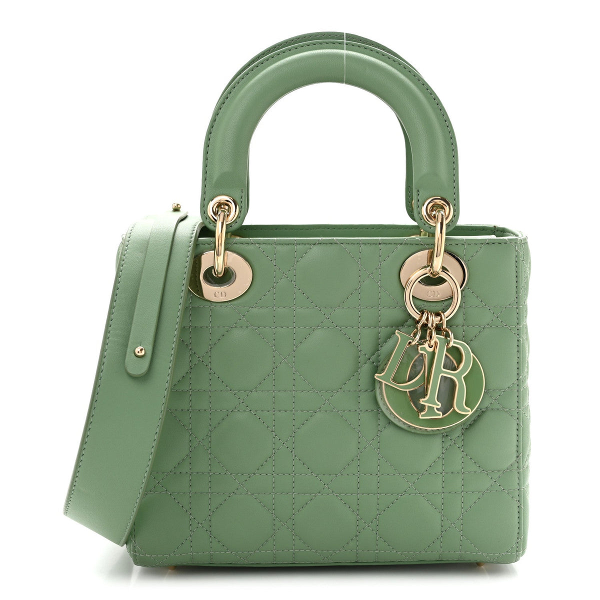 Lambskin Cannage Small My ABCDior Lady Dior Cedar Green