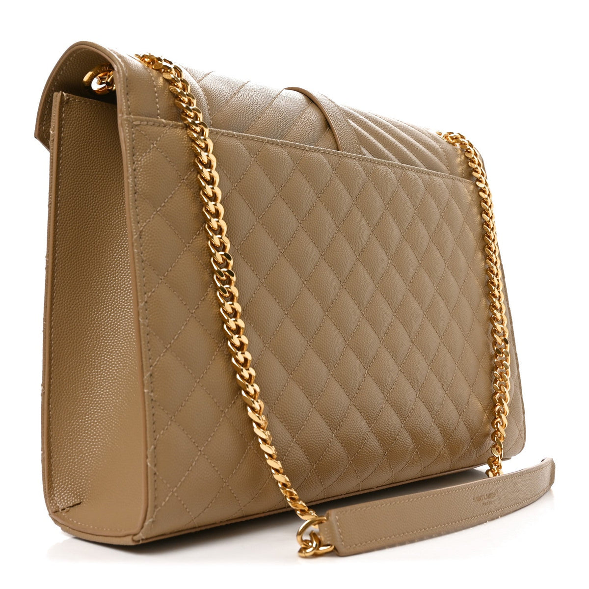 Grain De Poudre Mixed Matelasse Large Triquilt Monogram Satchel Dark Latte