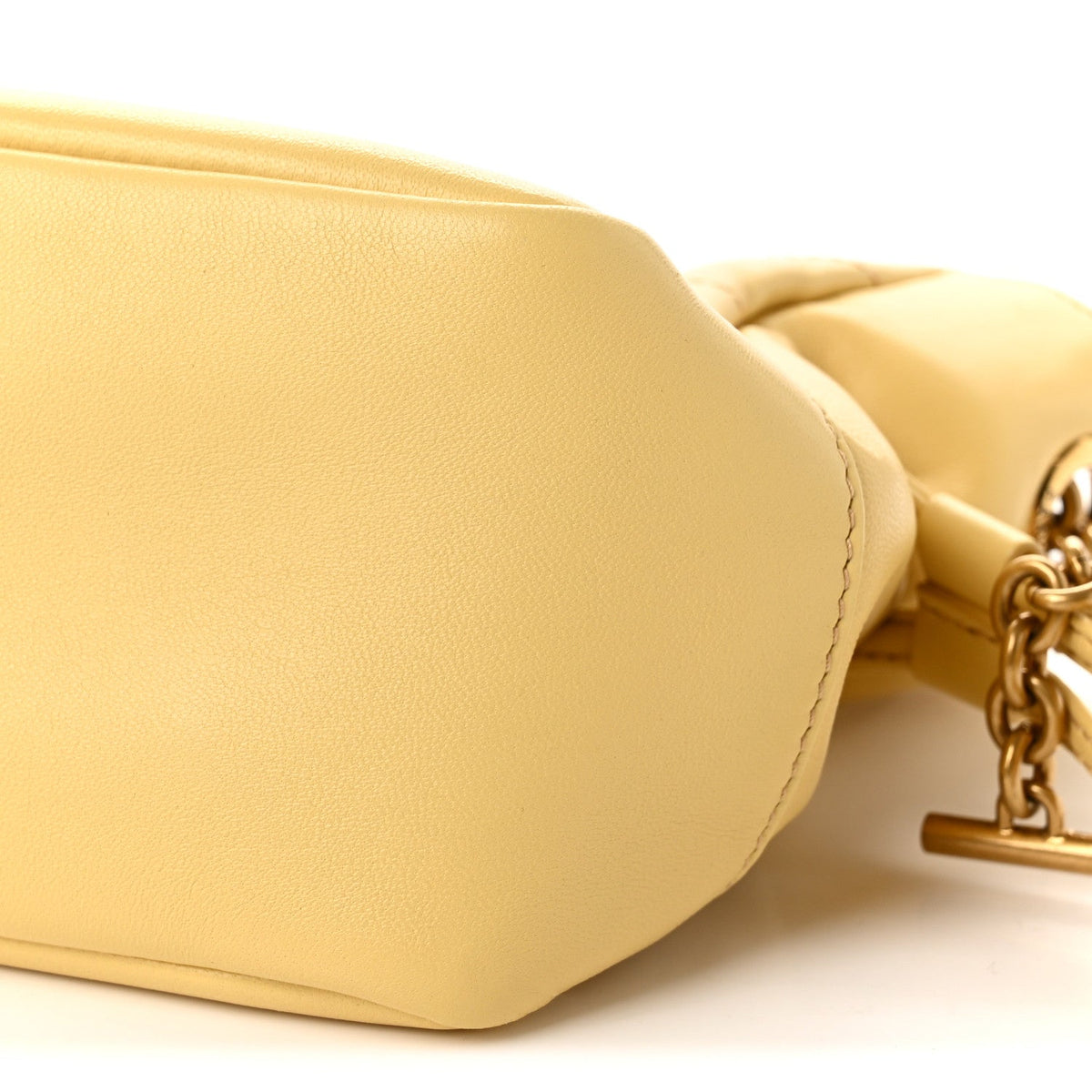 Lambskin Matelasse Monogram Mini Jamie Shoulder Pouch Bag Soft Lemon