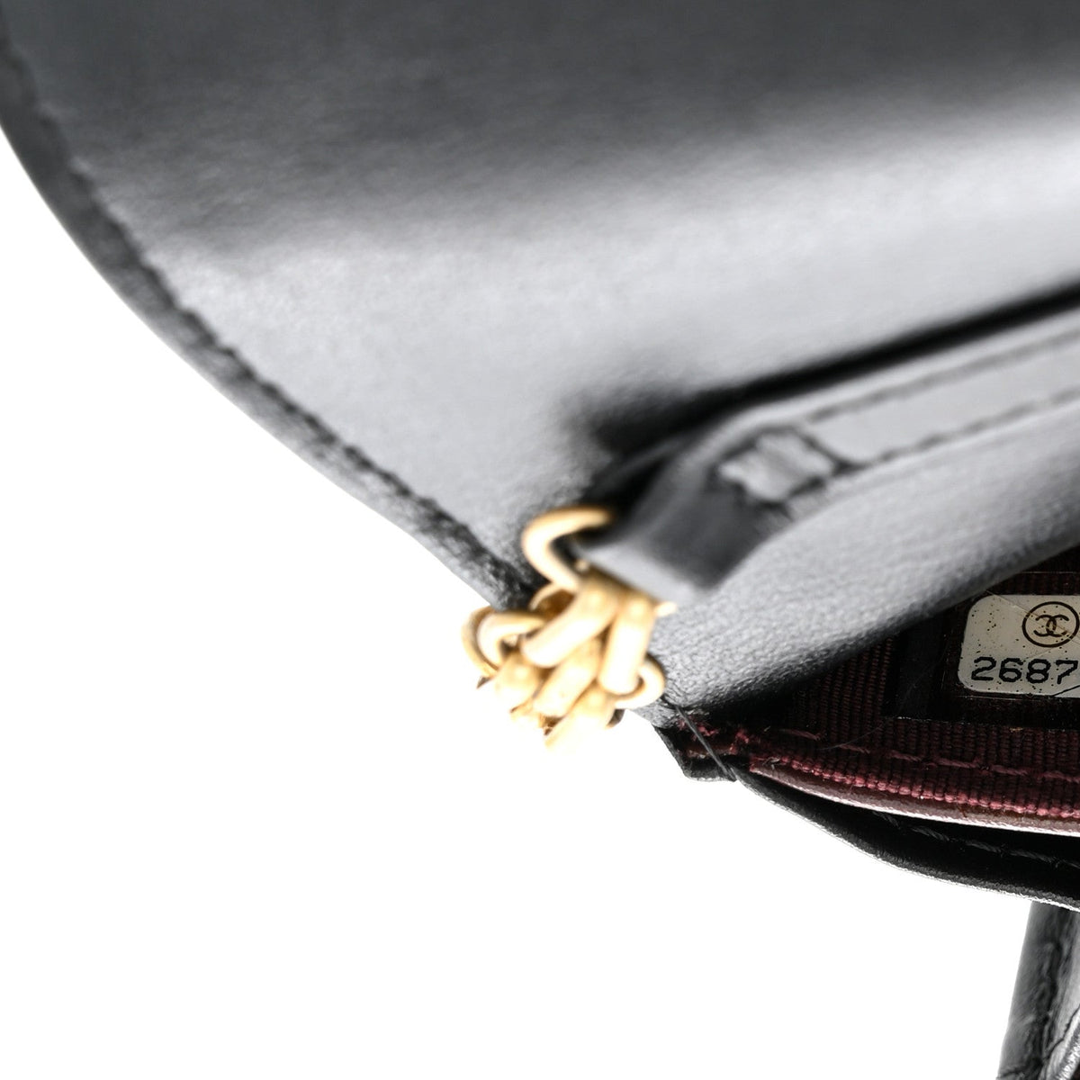 Aged Calfskin Quilted 2.55 Reissue Clutch With Chain Black