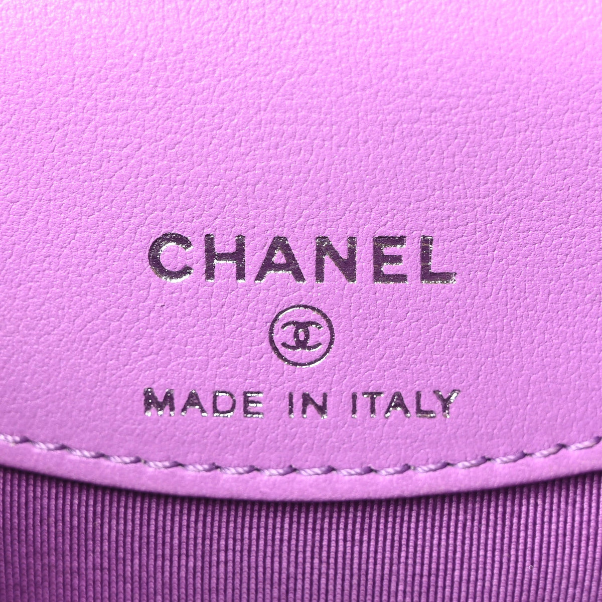 Lambskin Quilted Mini Box Bag Purple