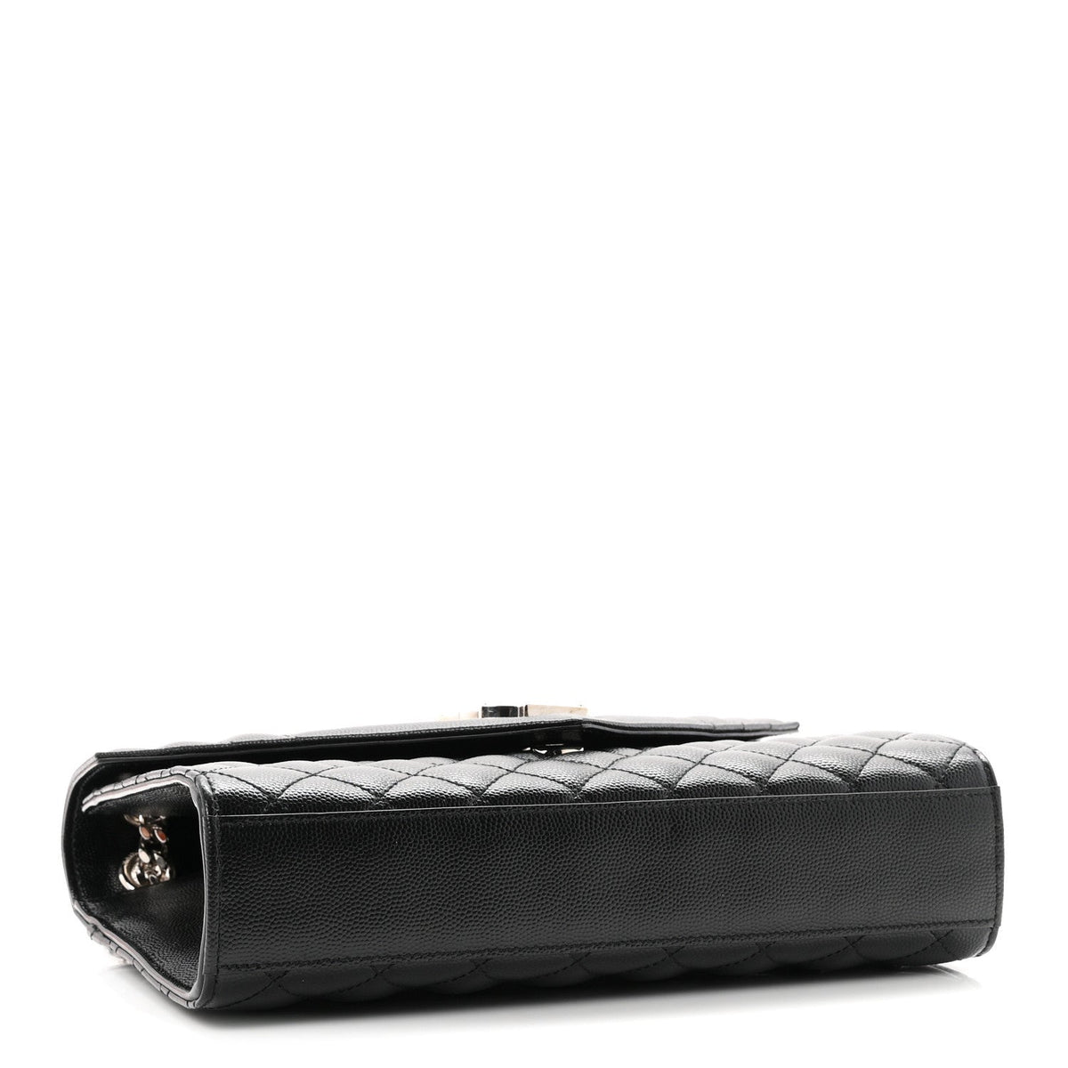 Grain De Poudre Textured Mixed Matelasse Triquilt Medium Monogram Satchel Black