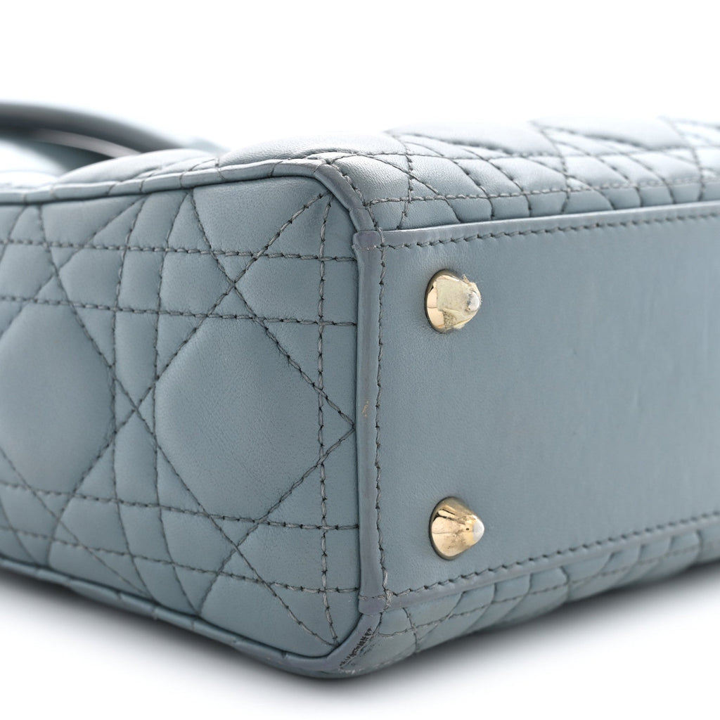 Lambskin Cannage Small Lucky Badges My Lady Dior Cloud Blue