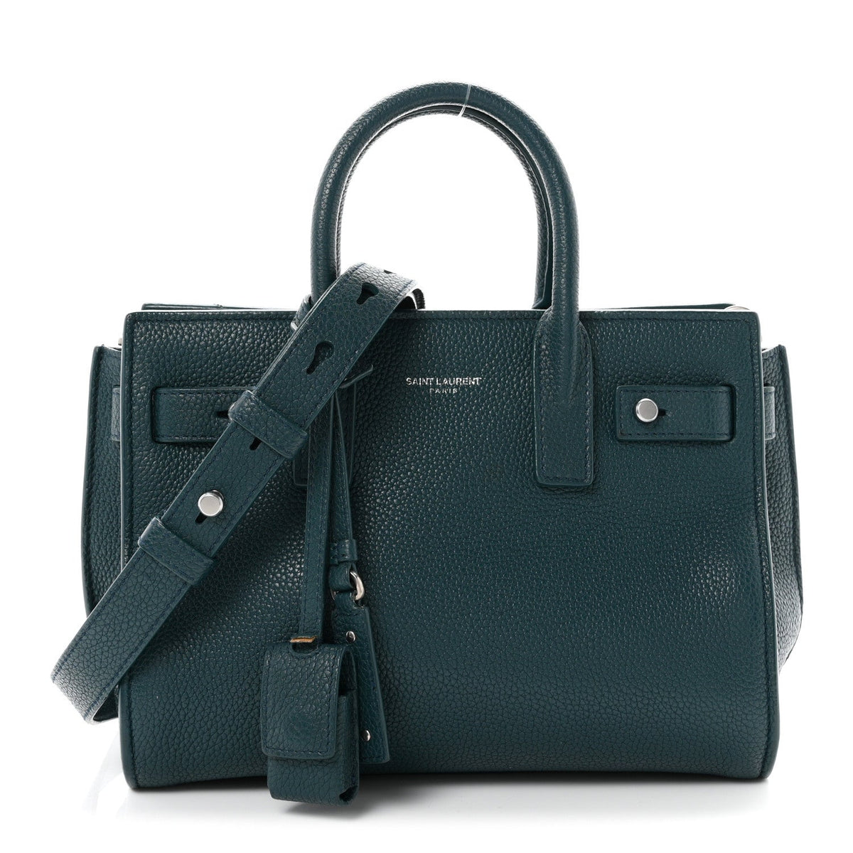 Grained Calfskin Nano Sac De Jour Souple Teal Green