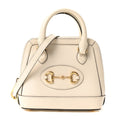 Boarded Plutone Calfskin Mini Horsebit 1955 Top Handle Bag Mystic White