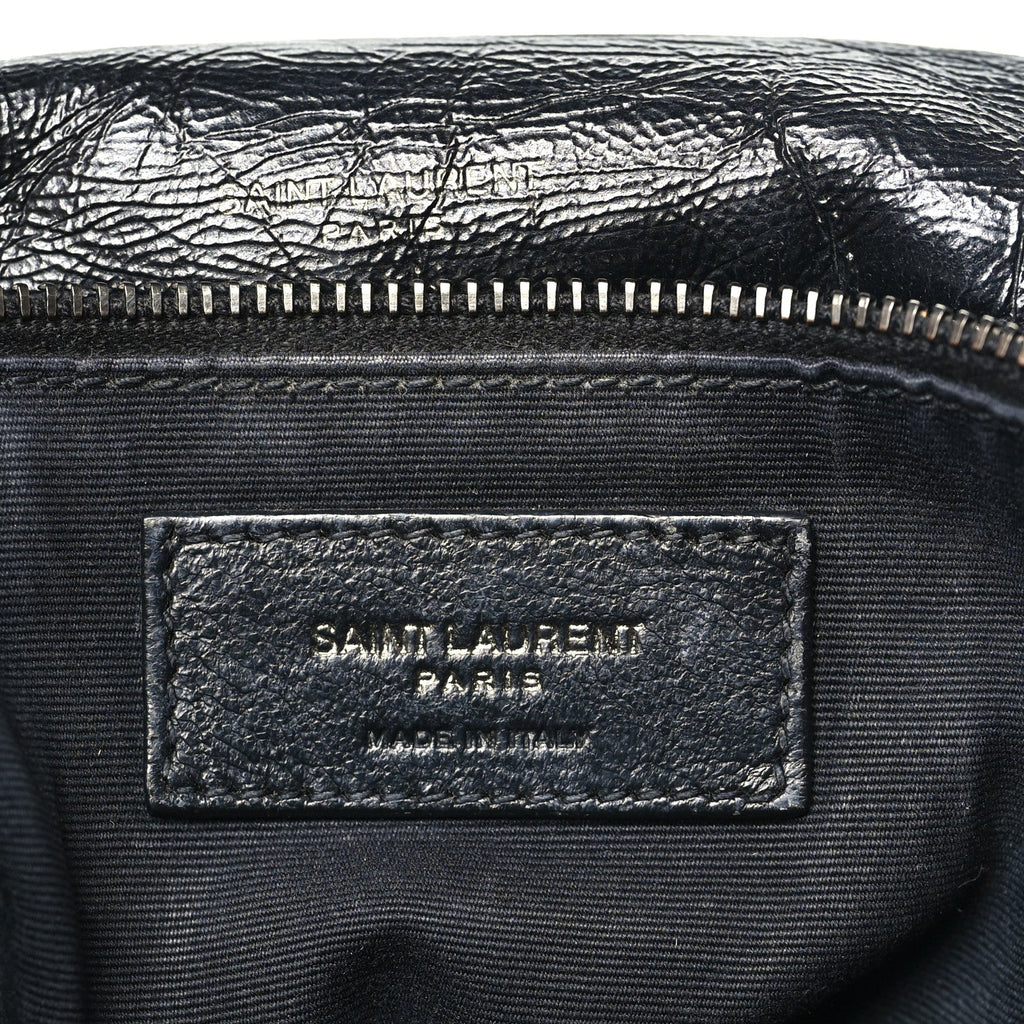 Crinkled Calfskin Matelasse Monogram Medium Niki Chain Satchel Storm