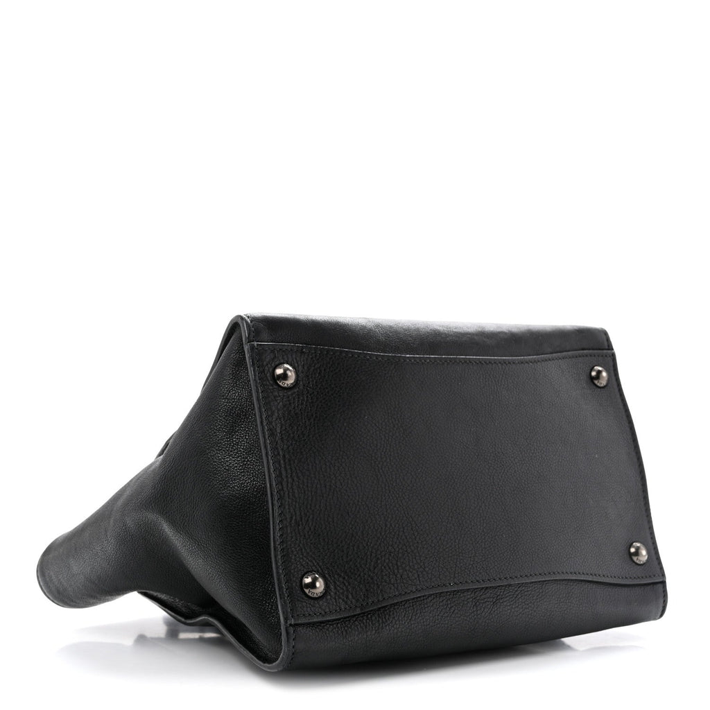 Glace Calf Twin Pocket Tote Black