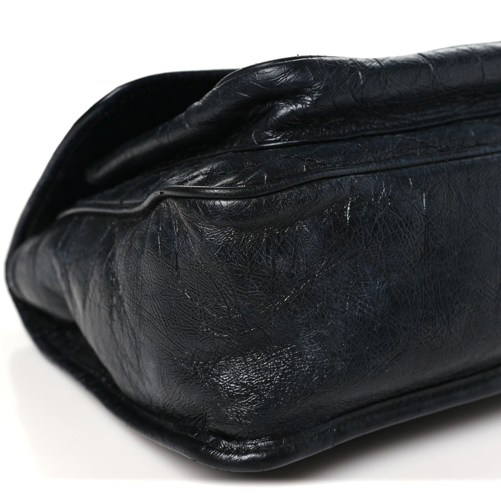 Crinkled Calfskin Matelasse Monogram Medium Niki Chain Satchel Storm