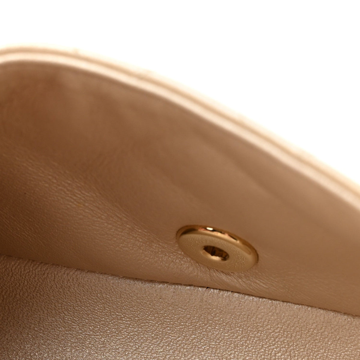 Metallic Lambskin Quilted Extra Mini V For Victory Flap Light Gold