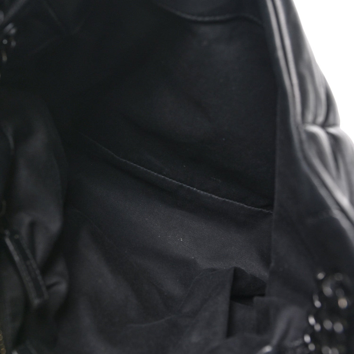 Lambskin Quilted Monogram Monochrome Medium Loulou Puffer Chain Satchel Black