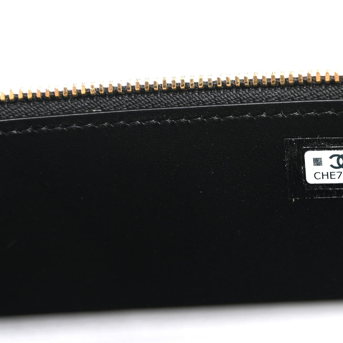 Calfskin Crocodile Embossed Crococo Small Top Handle Vanity Case With Chain Black