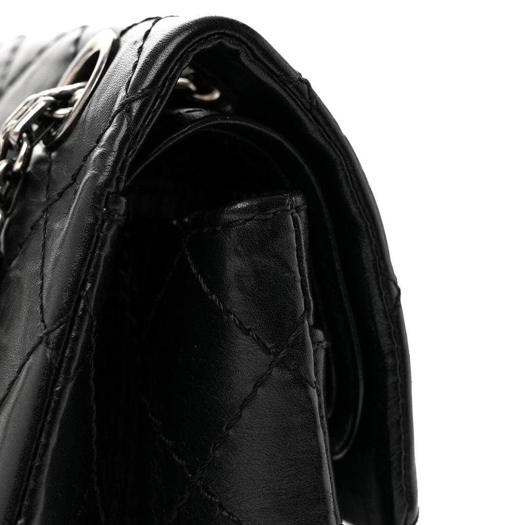 Aged Calfskin Quilted 2.55 Reissue Mini Flap Black