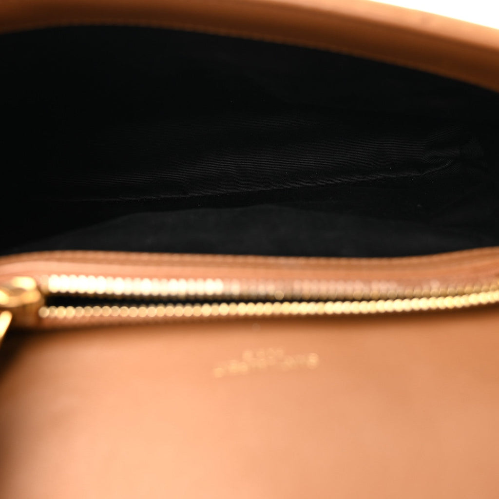 Suede Matelasse Chevron Monogram Medium College Bag Cinnamon