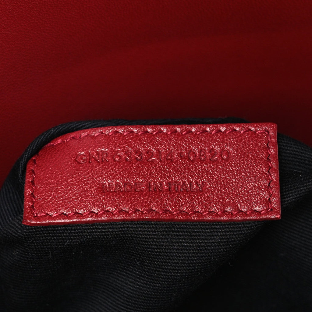 Box Calfskin Le Carre Satchel Opyum Red