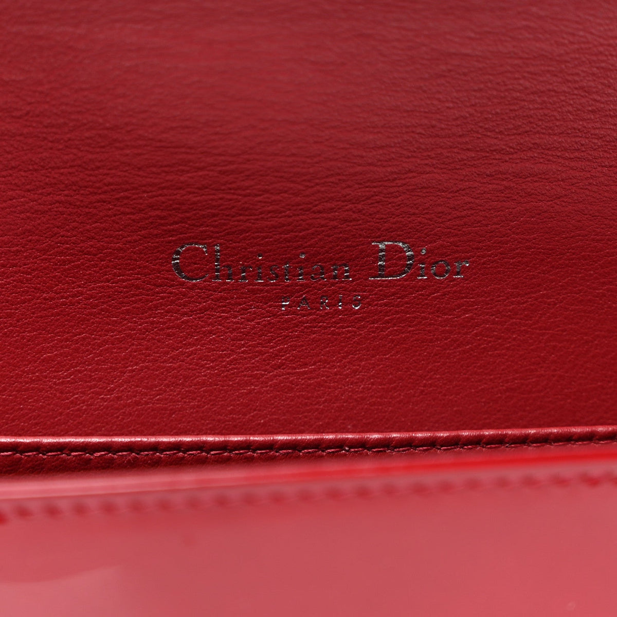 Patent Cannage Lady Dior Clutch Red
