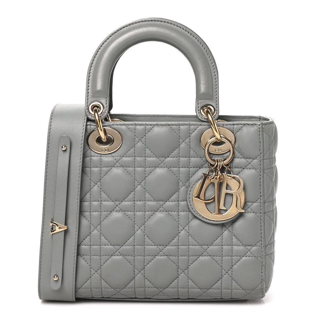Lambskin Cannage Small My ABCDior Lady Dior Grey