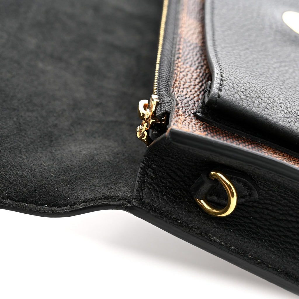 Damier Ebene Vavin Chain Wallet Black