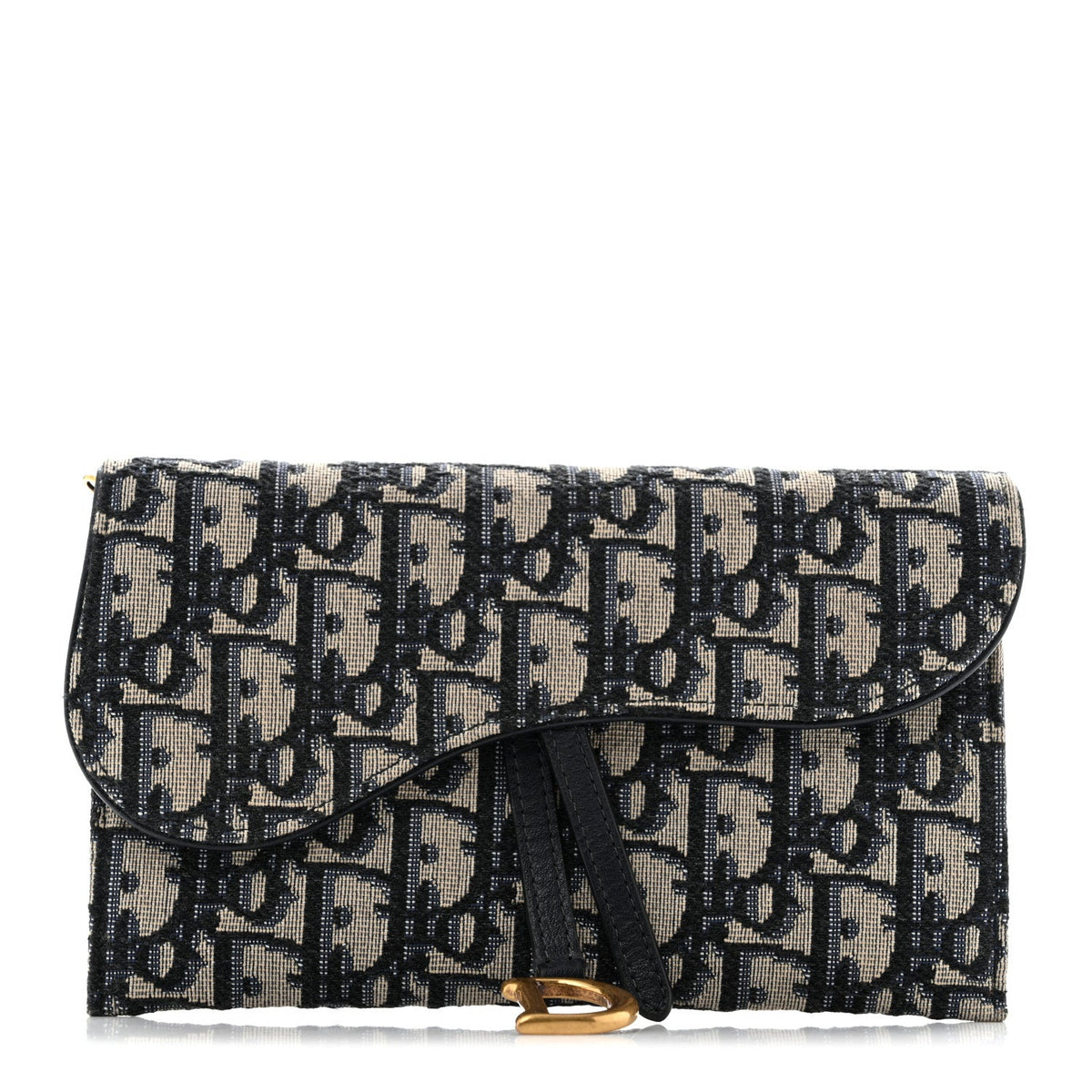 Oblique Saddle Chain Long Wallet Blue