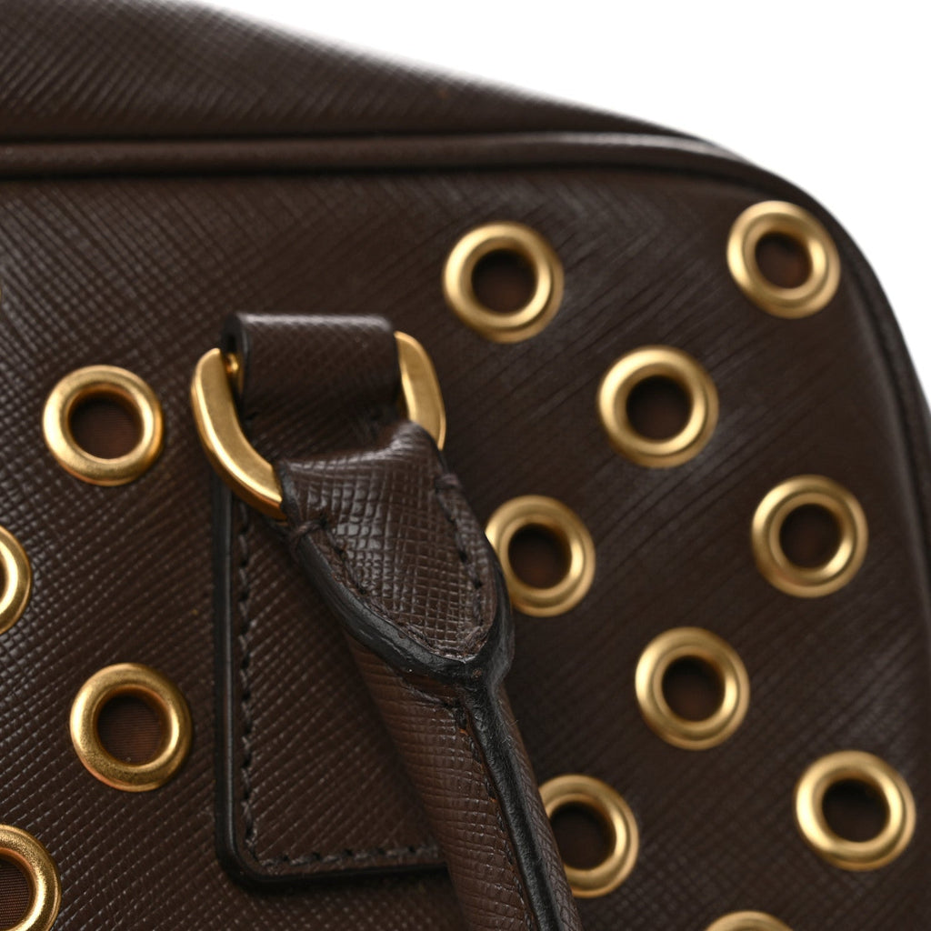 Saffiano Grommets Bowler Caffe