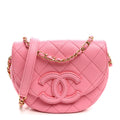 Caviar Quilted Mini Messenger Flap Light Pink