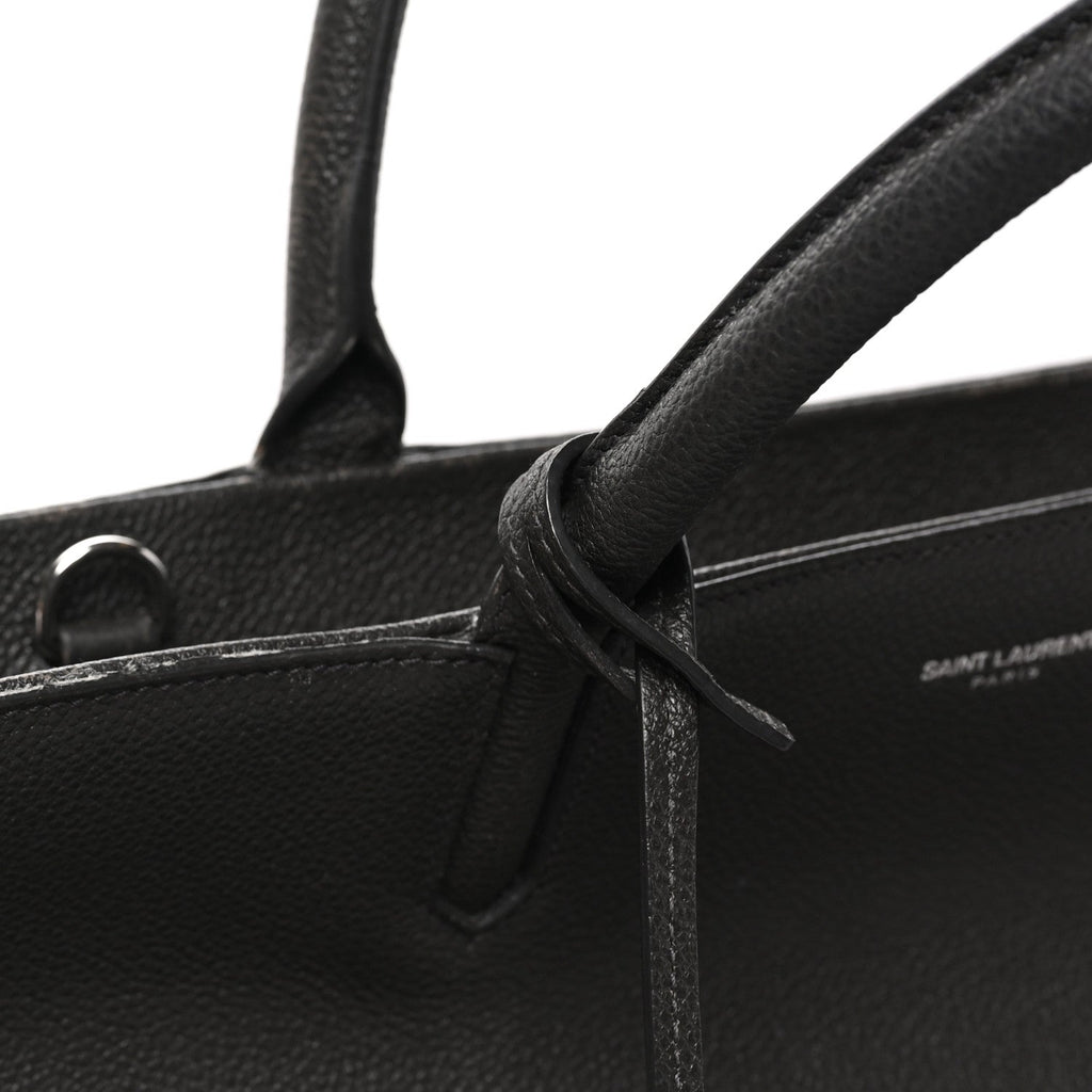 Grained Calfskin Medium Cabas Rive Gauche Coal