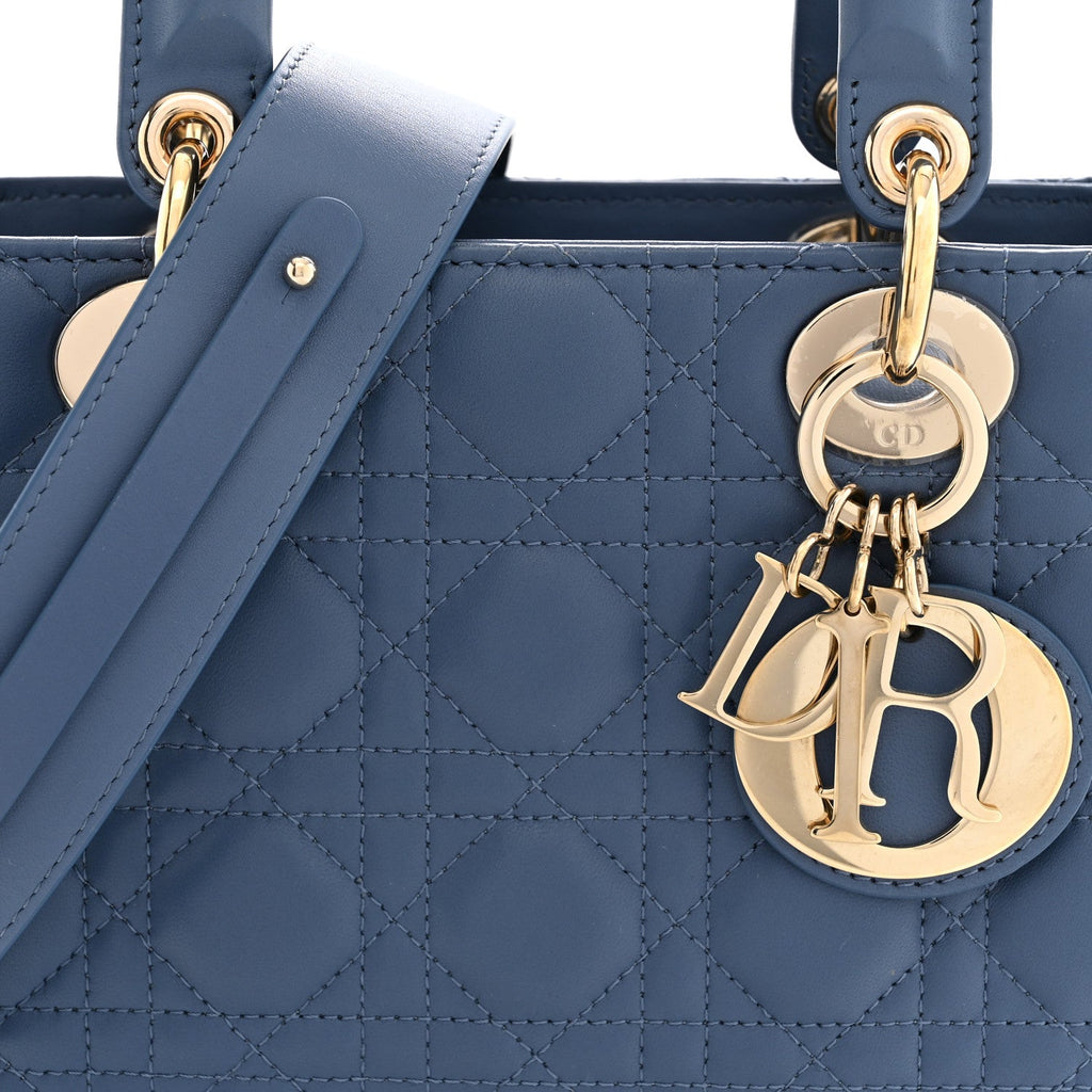 Lambskin Cannage Small My ABCDior Lady Dior Denim Blue
