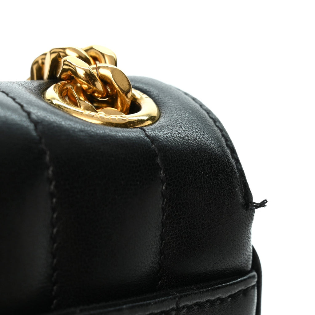Lambskin Matelasse Monogram Medium Vicky Chain Bag Black
