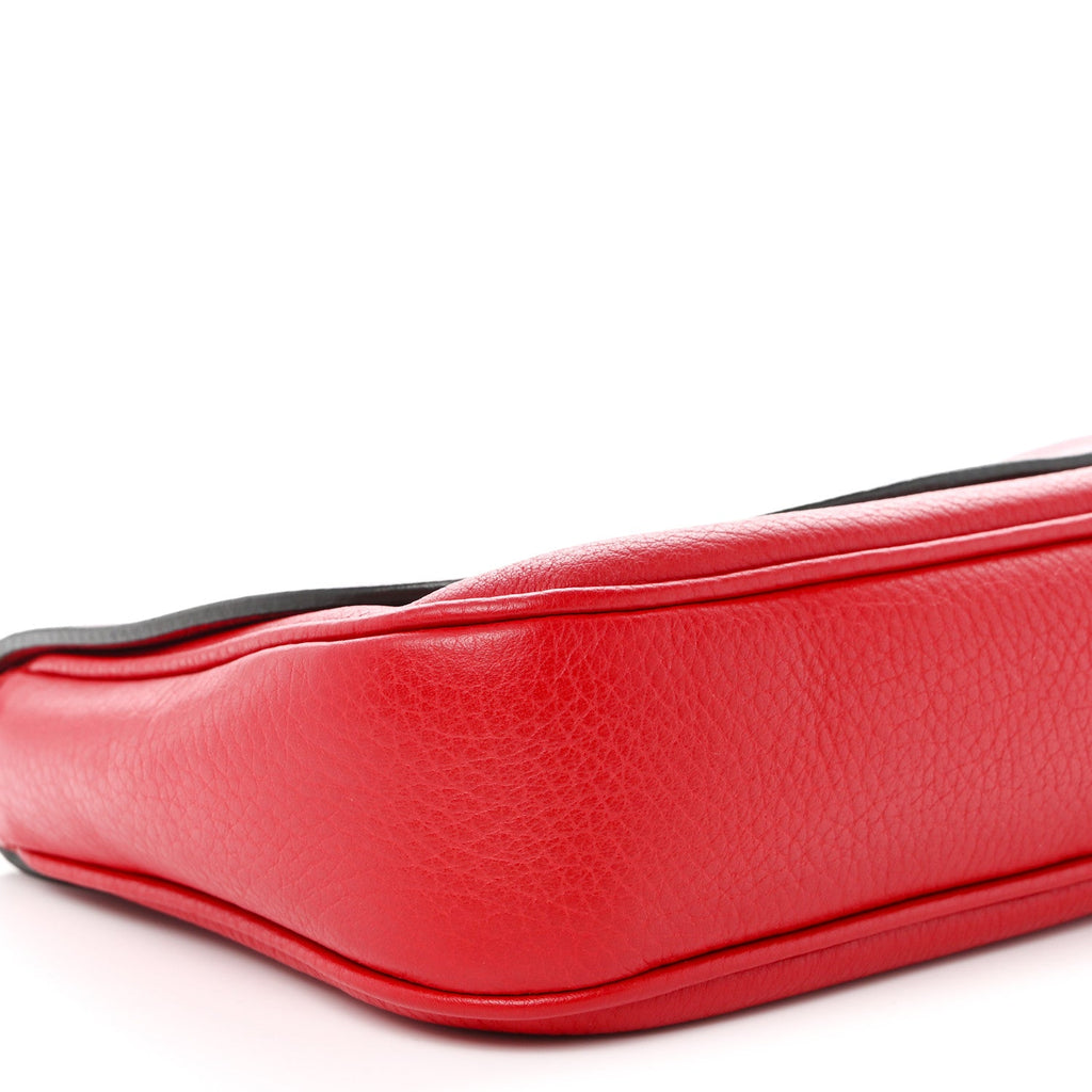 Pebbled Calfskin Medium Soho Flap Crossbody Tabasco Red