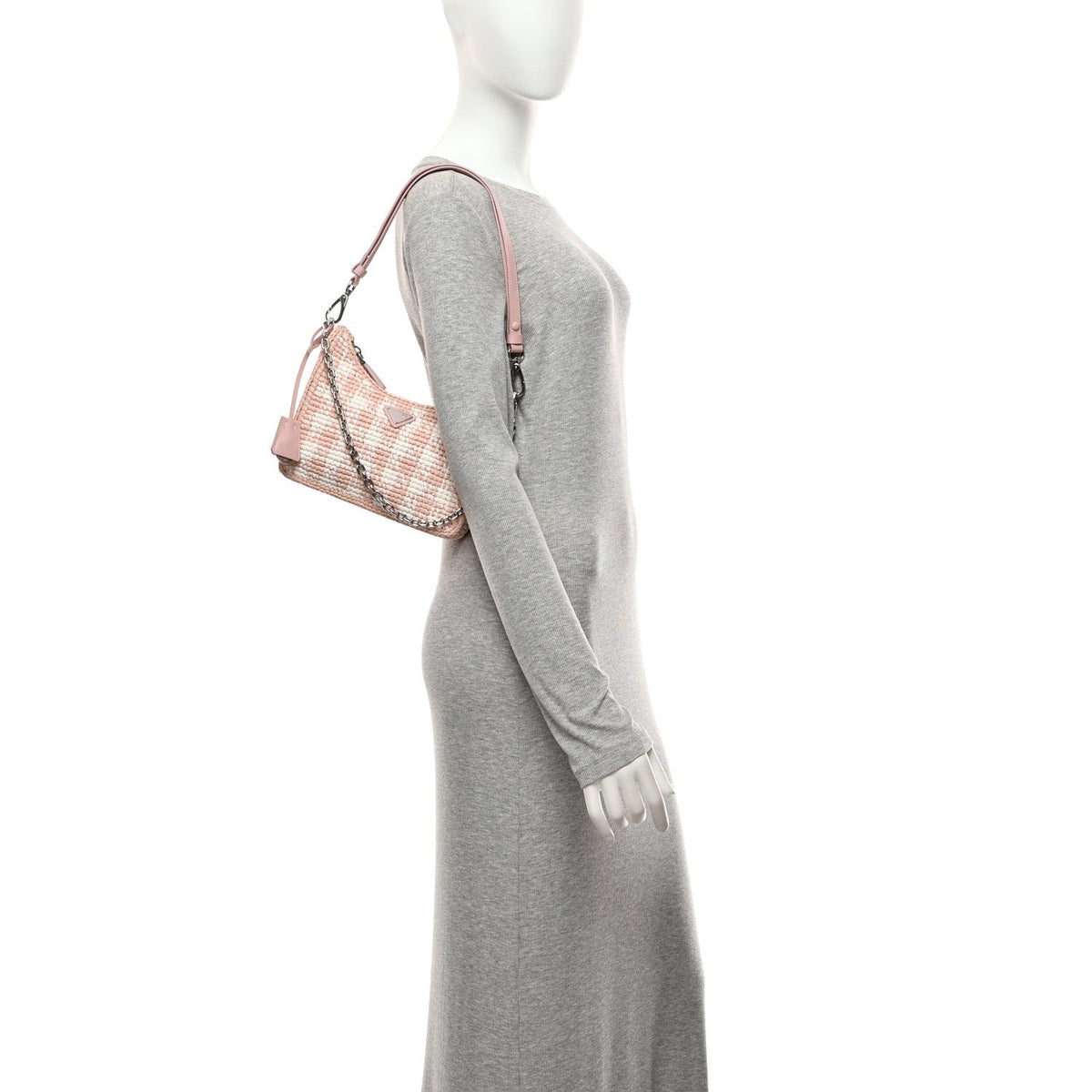 Yarn Raffia Effect Crochet Mini Re-Edition Shoulder Bag Alabastro