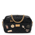 Aged Calfskin Quilted Mini Lucky Charm Reissue Camera Case Black