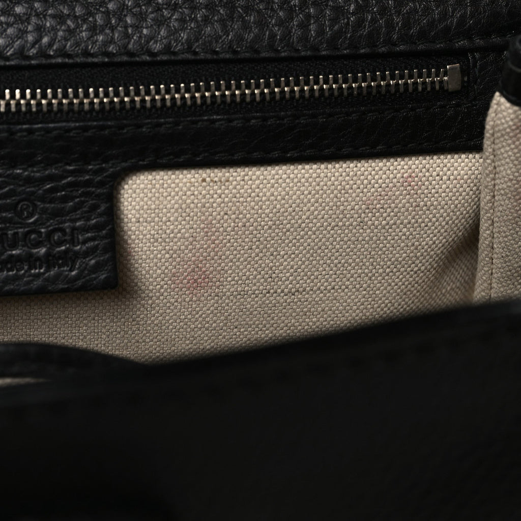 Calfskin Medium New Bamboo Top Handle Bag Black