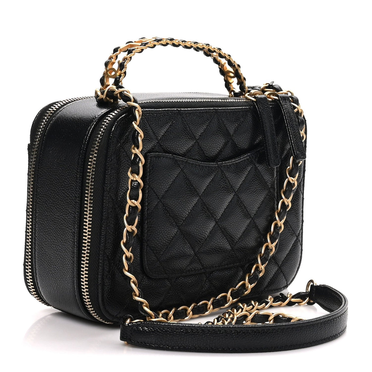 Caviar Quilted Small Pick Me Up Vanity Case Black